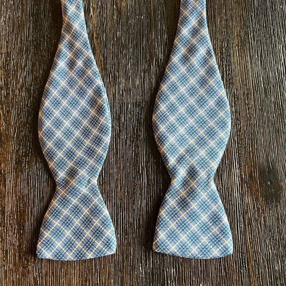 R. Hanauer Other - R. Hanauer 100% Silk Purple Blue Diamonds Stripes Adjustable Casual Bow Tie